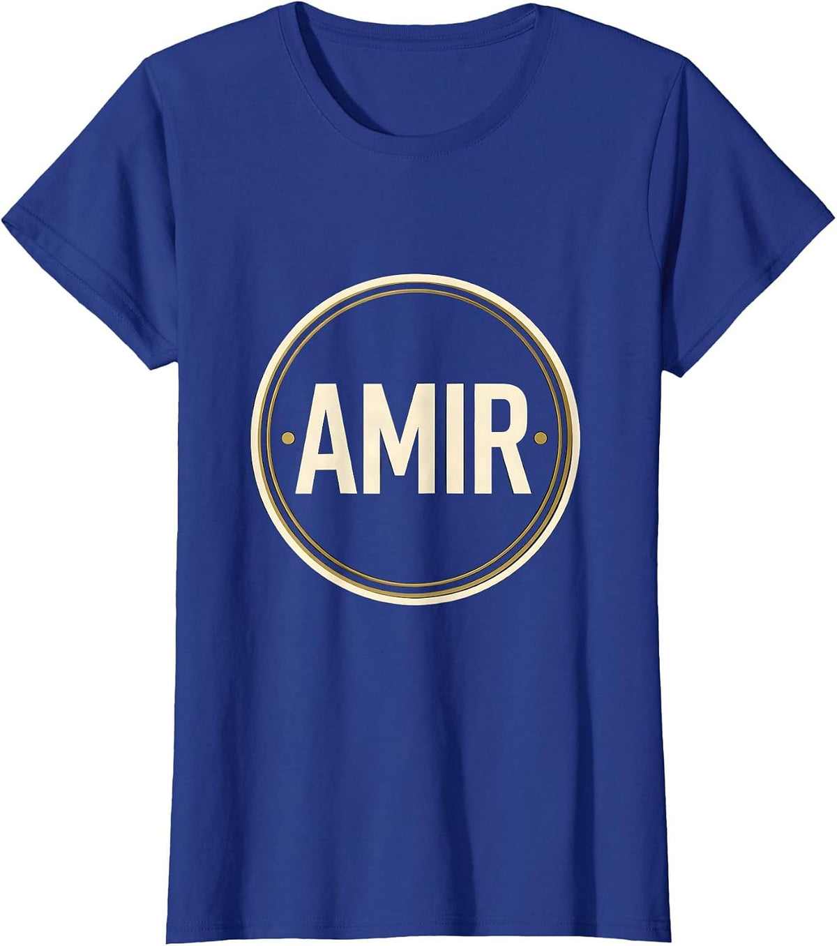 Women's AMIR Bold Typography Name Seal Van Life Traveler Gift T-Shirt - Royal Blue