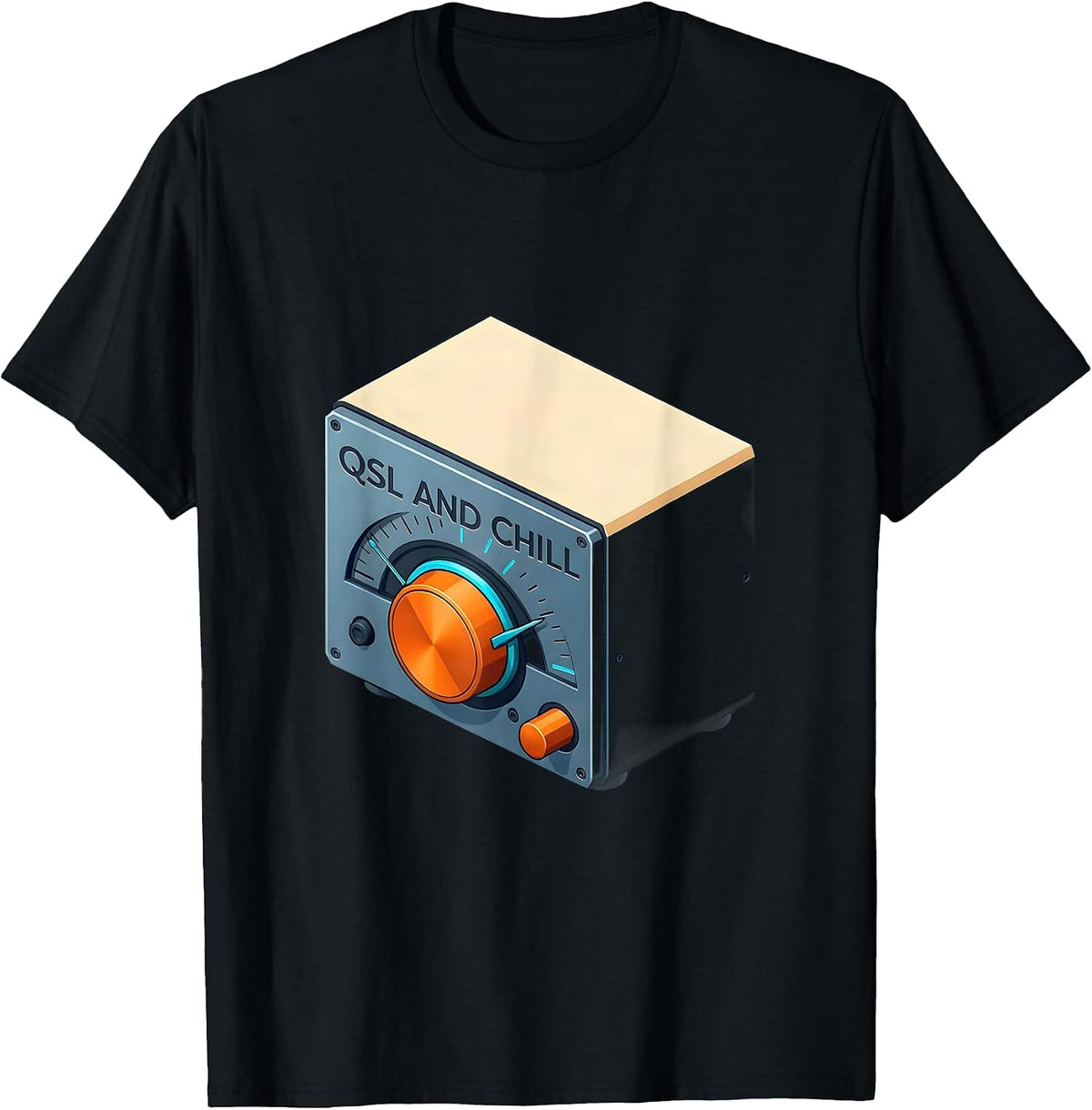 Men's QSL And Chill Funny Ham Radio Operator Amateur Radio Humor T-Shirt - Black