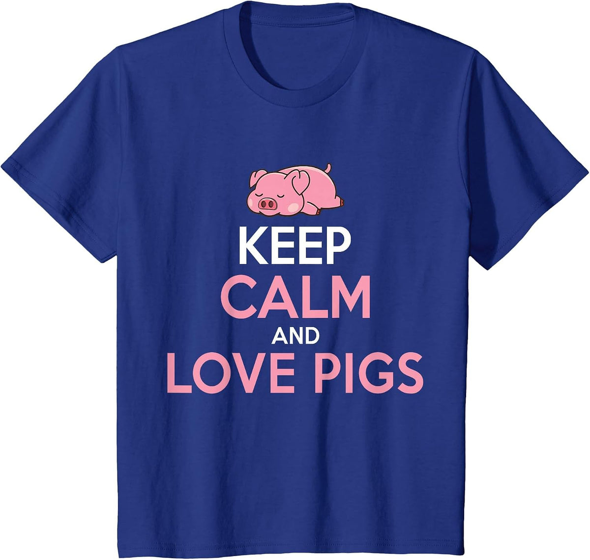 Keep Calm and Love Pigs T-Shirt - Royal Blue
