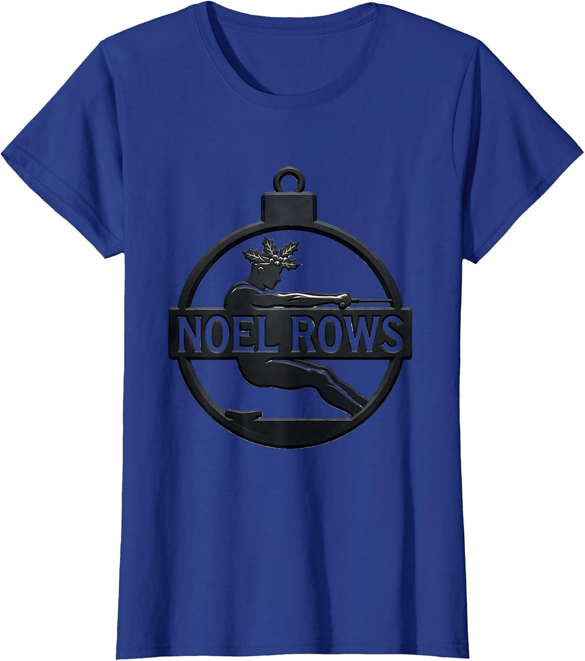 Women's Noel Rows Funny Christmas Gym Bodybuilder Weightlifting T-Shirt - Royal Blue
