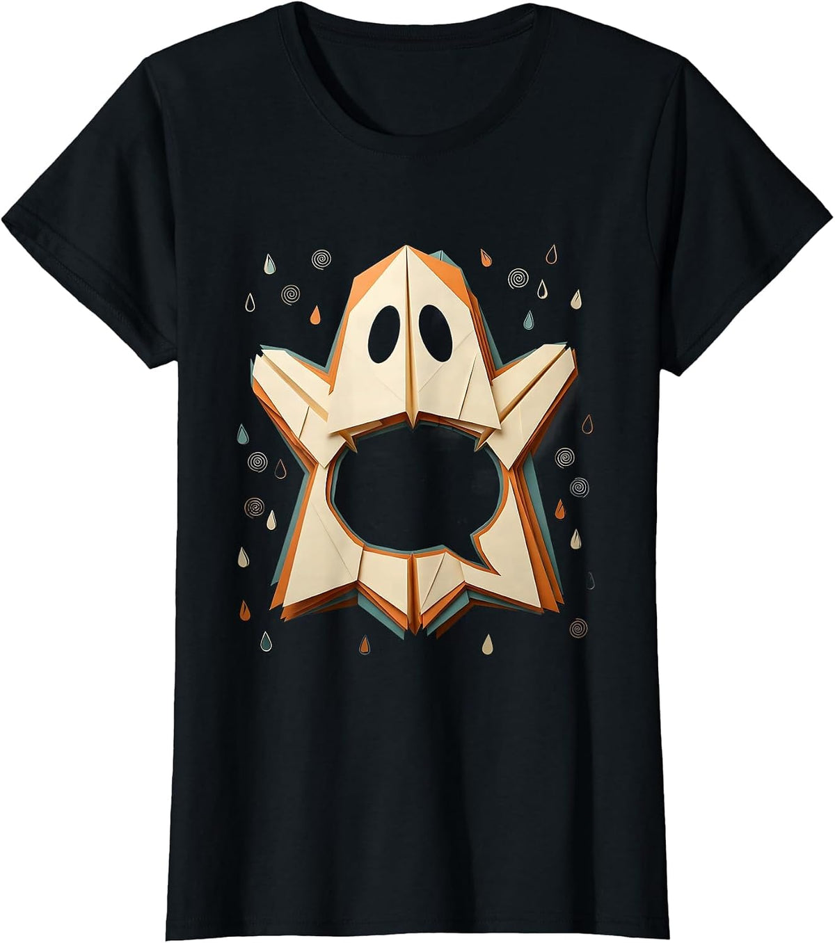 Broad Ghost Paper Cutout Halloween Mental Health Advocate T-Shirt - Black