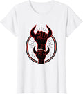 Women's Sealed Badge Raised Horns Metal Fan Deadpan Humor T-Shirt - White