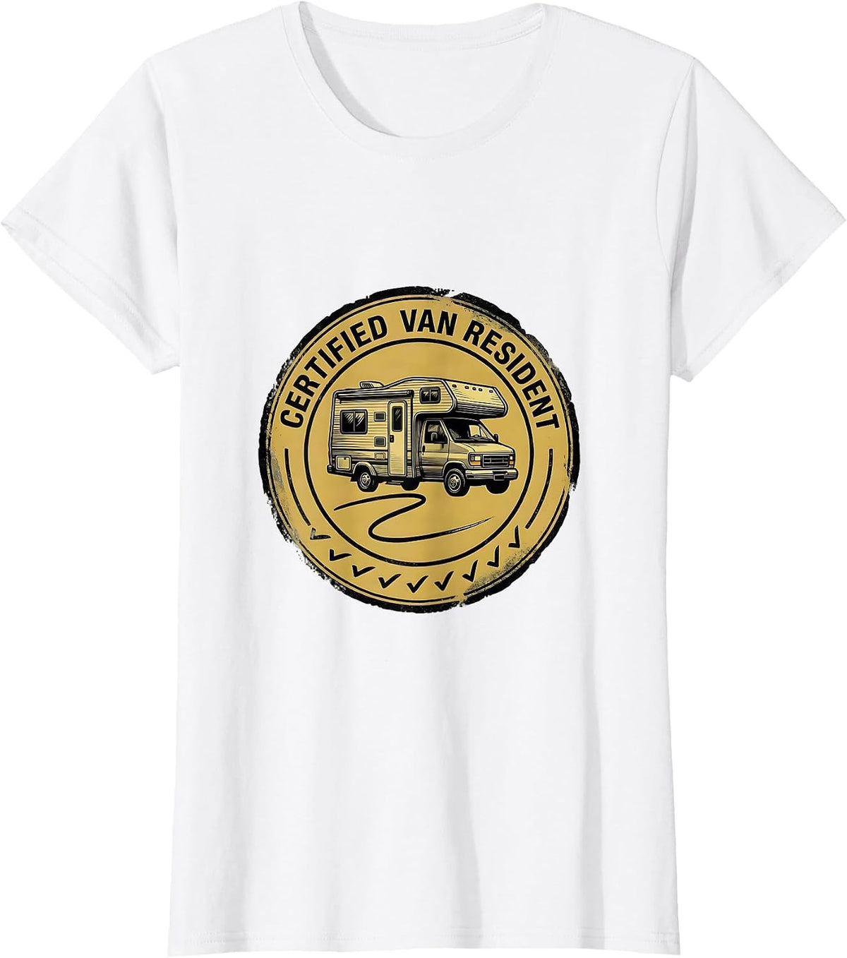 Certified Van Resident Funny Van Life Nomad Road Trip T-Shirt - White