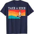 Funny Take A Hike Basenji Graphic Hiking T-Shirt - Navy Blue