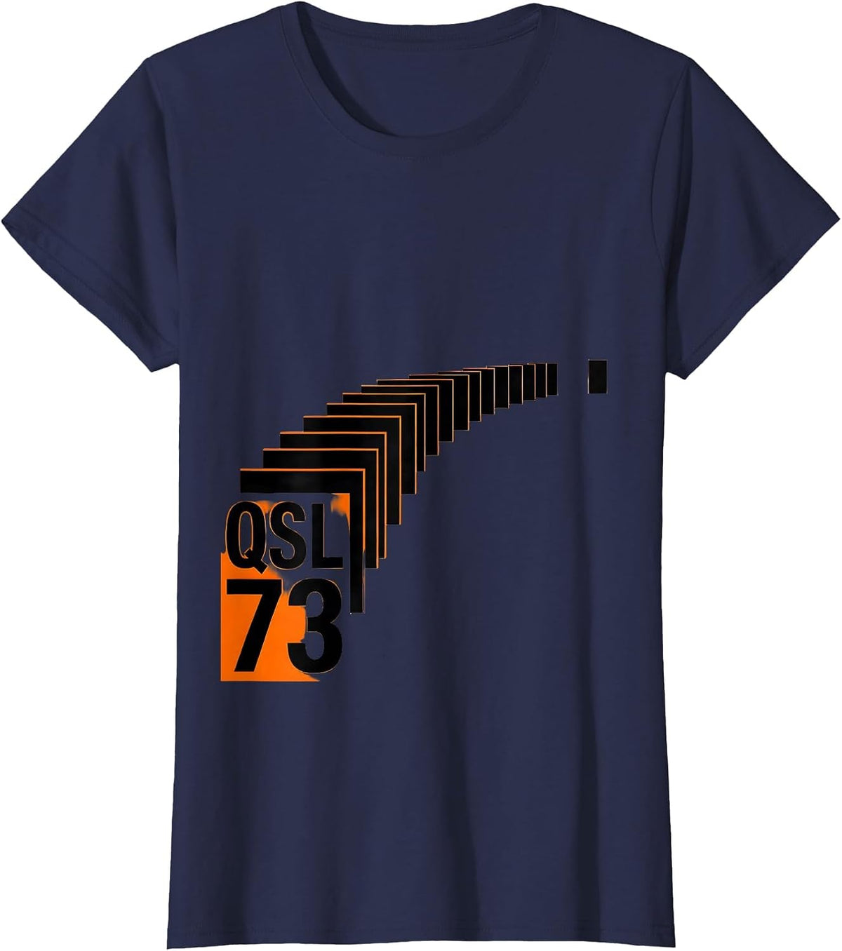 Women's QSL, 73 Funny Ham Radio Operator Humor Amateur Radio T-Shirt - Navy Blue