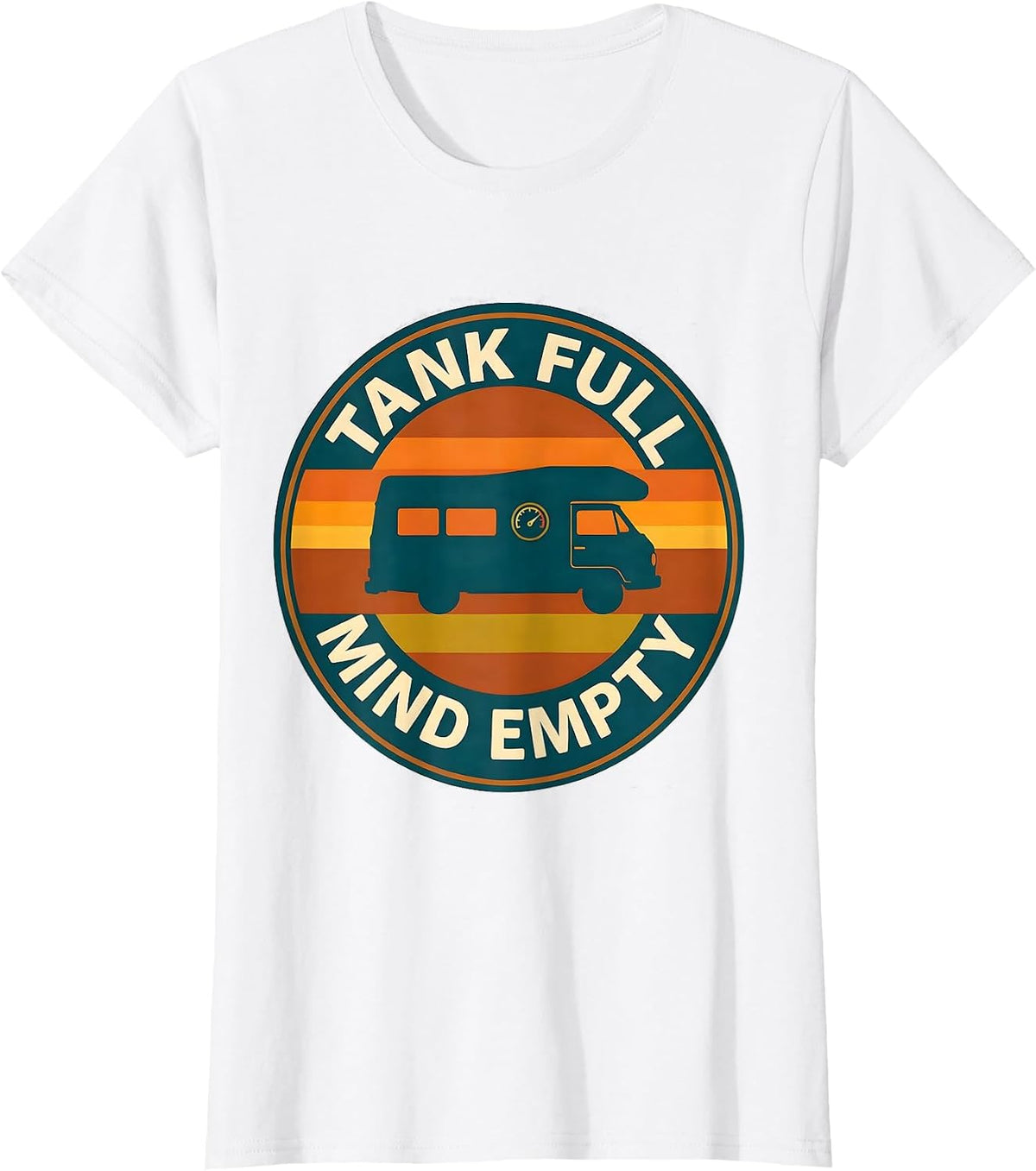 Women's Tank Full Mind Empty Retro Van Life Nomads Van Dwellers T-Shirt - White