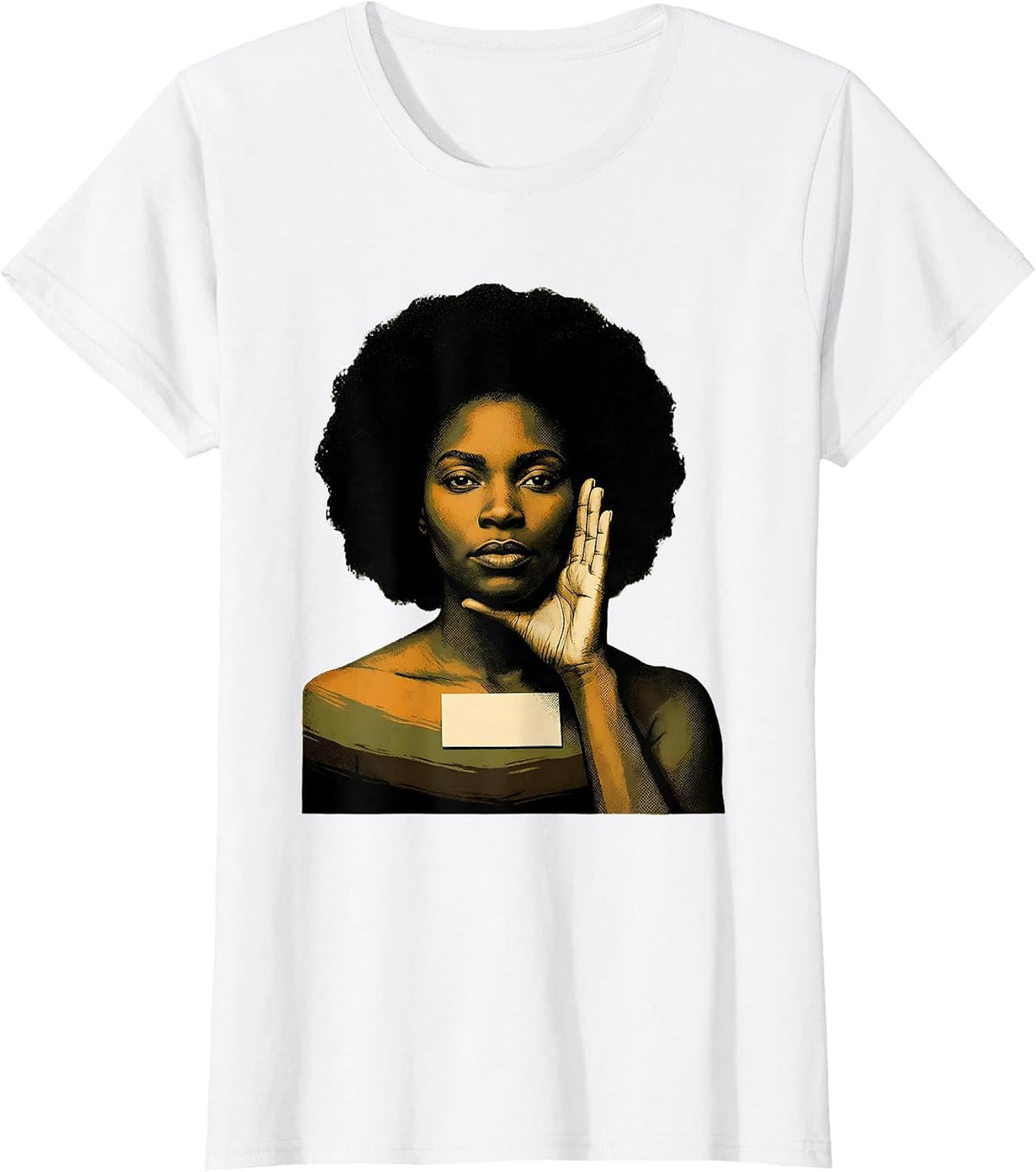 Black Woman Pride Portrait Classical Portrait Art T-Shirt - White