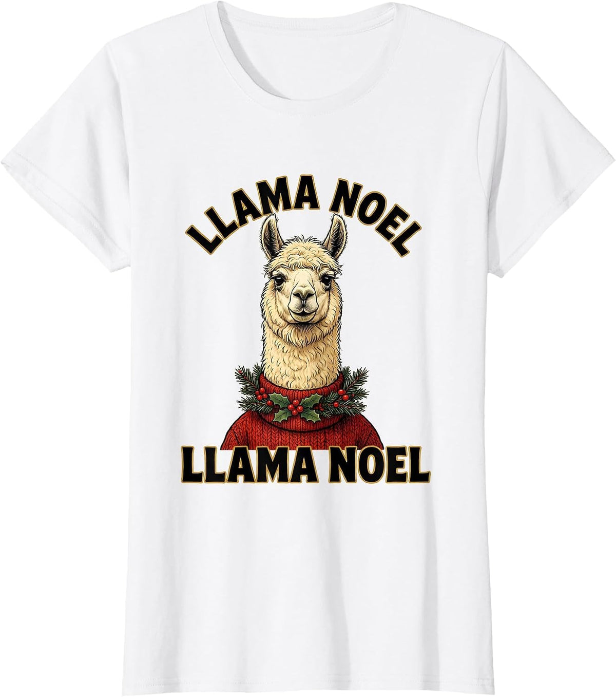 Llama Noel Llama Noel Funny Llama Lover Christmas T-Shirt - White