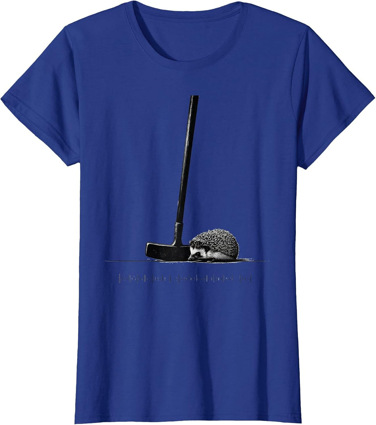 Women's Croquet Mallet and Hedgehog Ball Minimalist Alice T-Shirt - Royal Blue