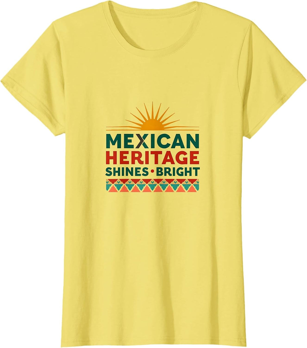 Mexican Heritage Shines Bright Cinco de Mayo T-Shirt - Lemon Yellow