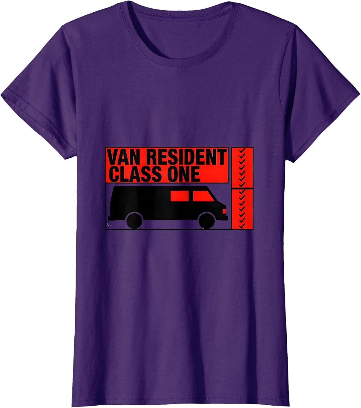 Women's Van Resident, Class One Geometric Van Life Nomad Road-Trip T-Shirt - Purple