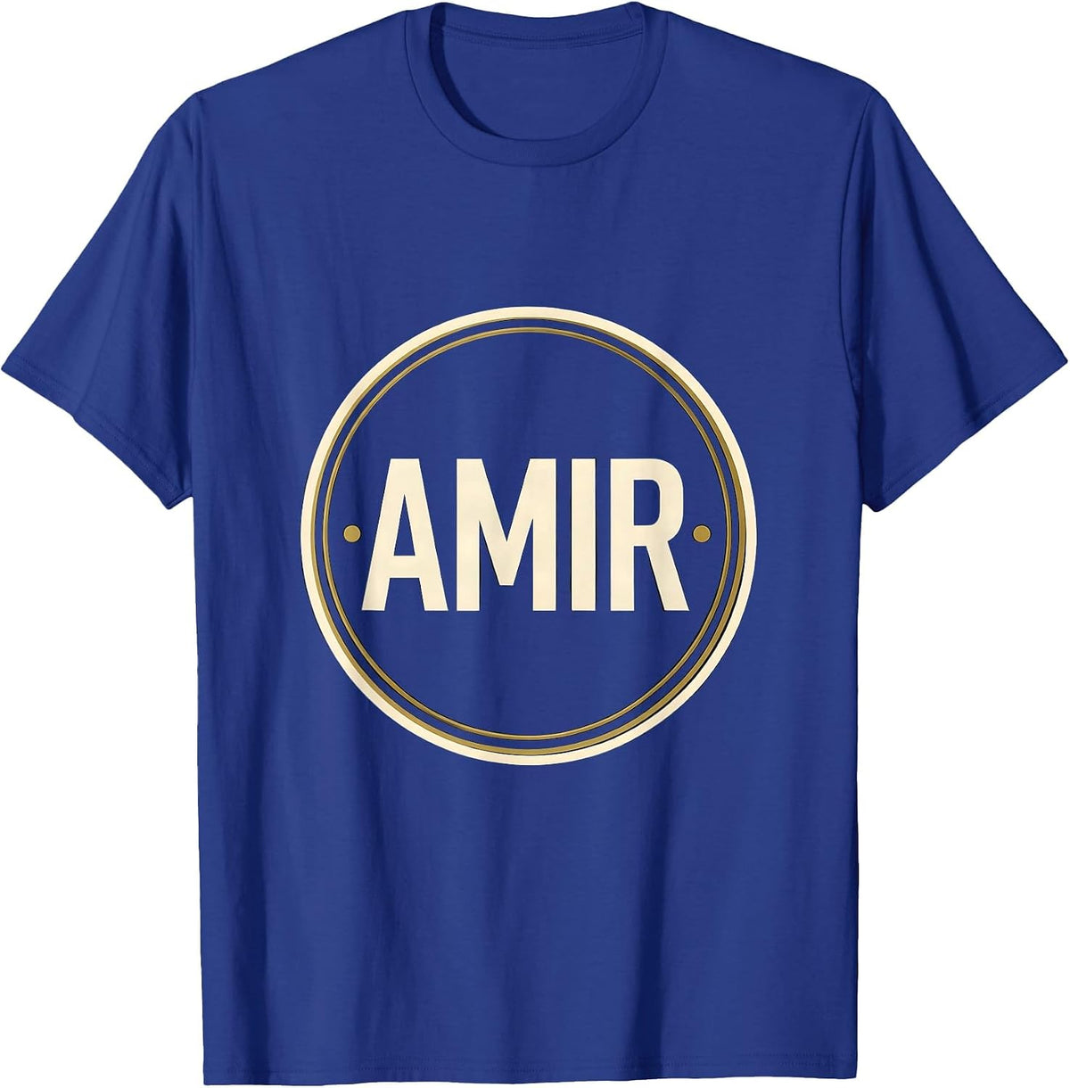 Men's AMIR Bold Typography Name Seal Van Life Traveler Gift T-Shirt - Royal Blue