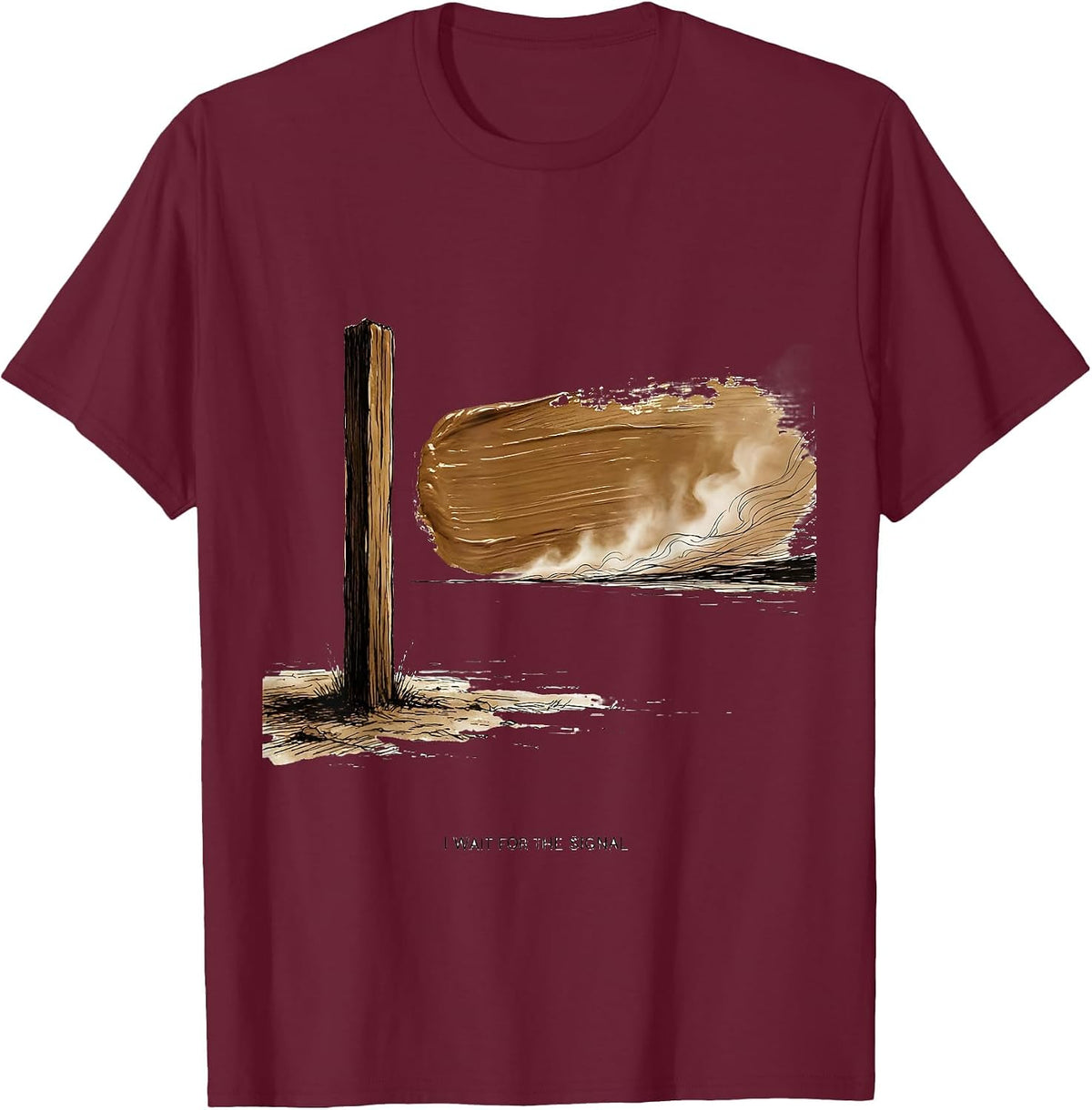 I Wait For The Signal Big Boy 4014 Train Vintage Steam T-Shirt - Burgundy