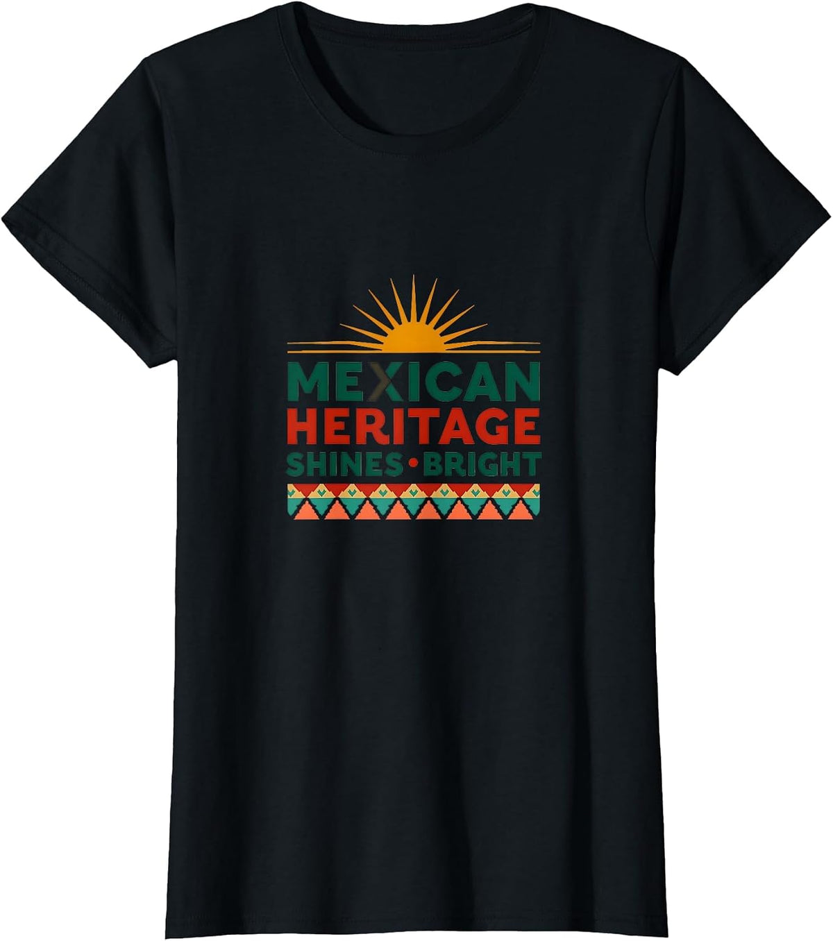Mexican Heritage Shines Bright Cinco de Mayo T-Shirt - Black
