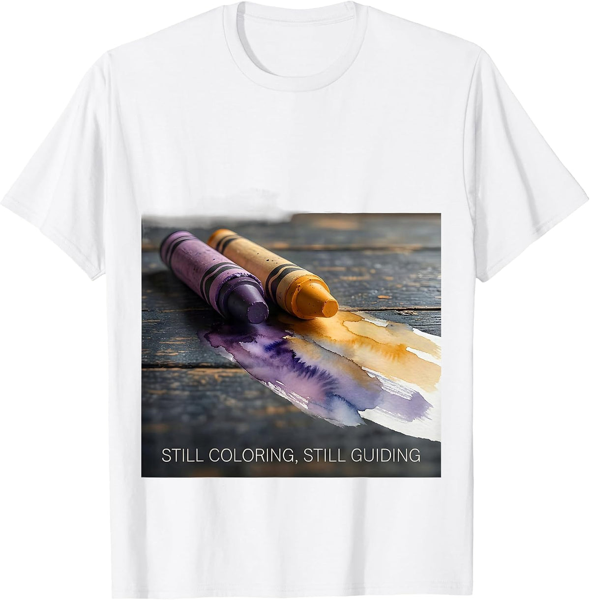 Still Coloring Still Guiding Watercolor Mental Health T-Shirt - White