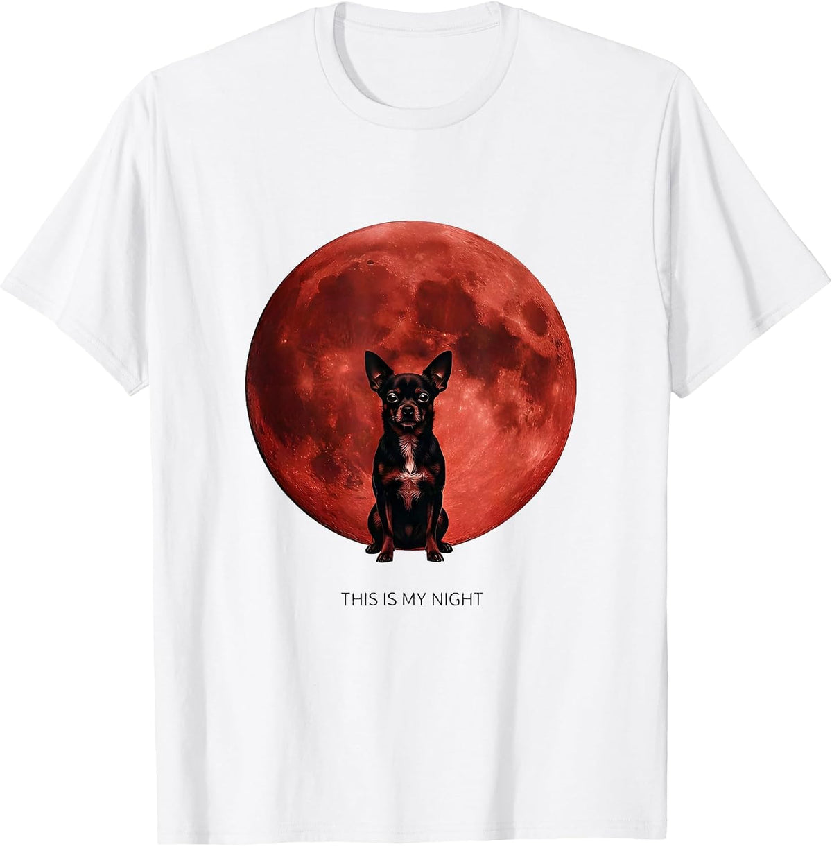 Men's This Is My Night Minimalist Chihuahua Dog Owner Halloween T-Shirt - White