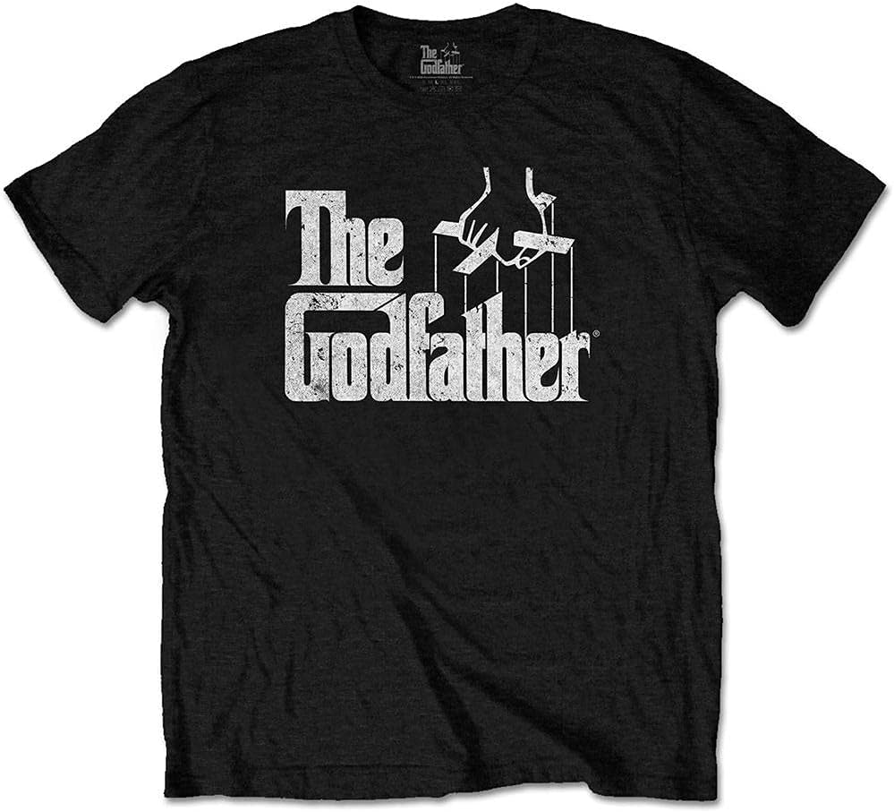 GODFATHER Men's Logo White T-Shirt Black - Black