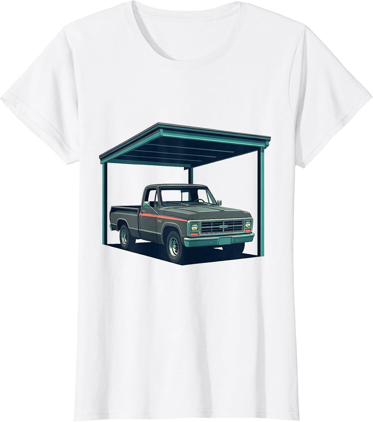 Women's Square Body Classic Pickup Truck Enthusiast Pride Vintage T-Shirt - White