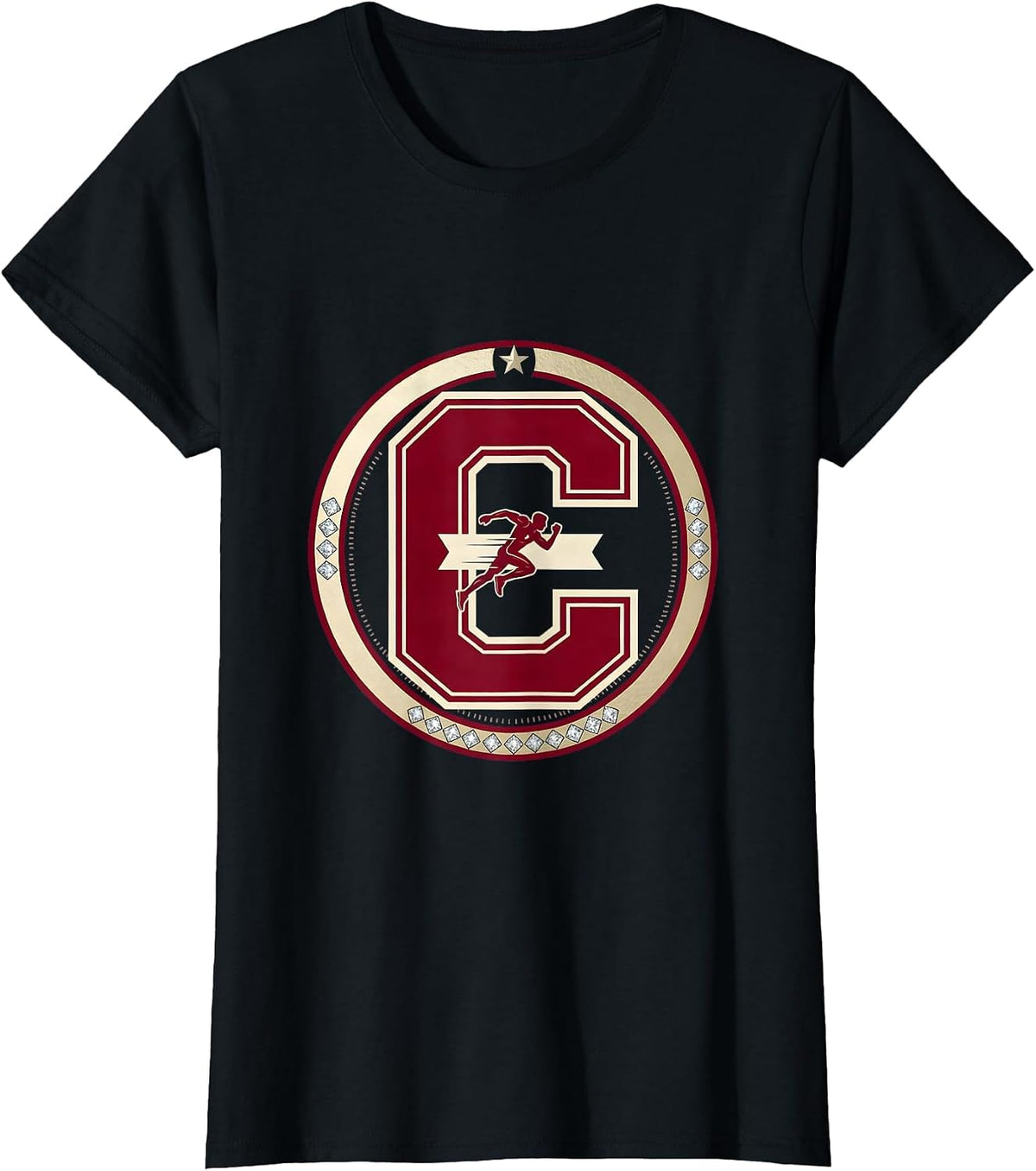 Women's Finish Line Sprint Cheer Graphic T-Shirt - Black
