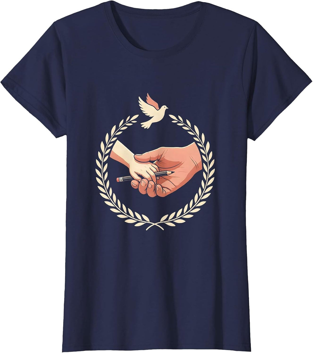 Women's Paraprofessional Teacher's Aide Guiding Student Art T-Shirt - Navy Blue