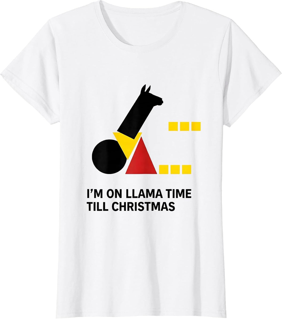 I'm On Llama Time Till Christmas Funny Llama Lover Christmas T-Shirt - White