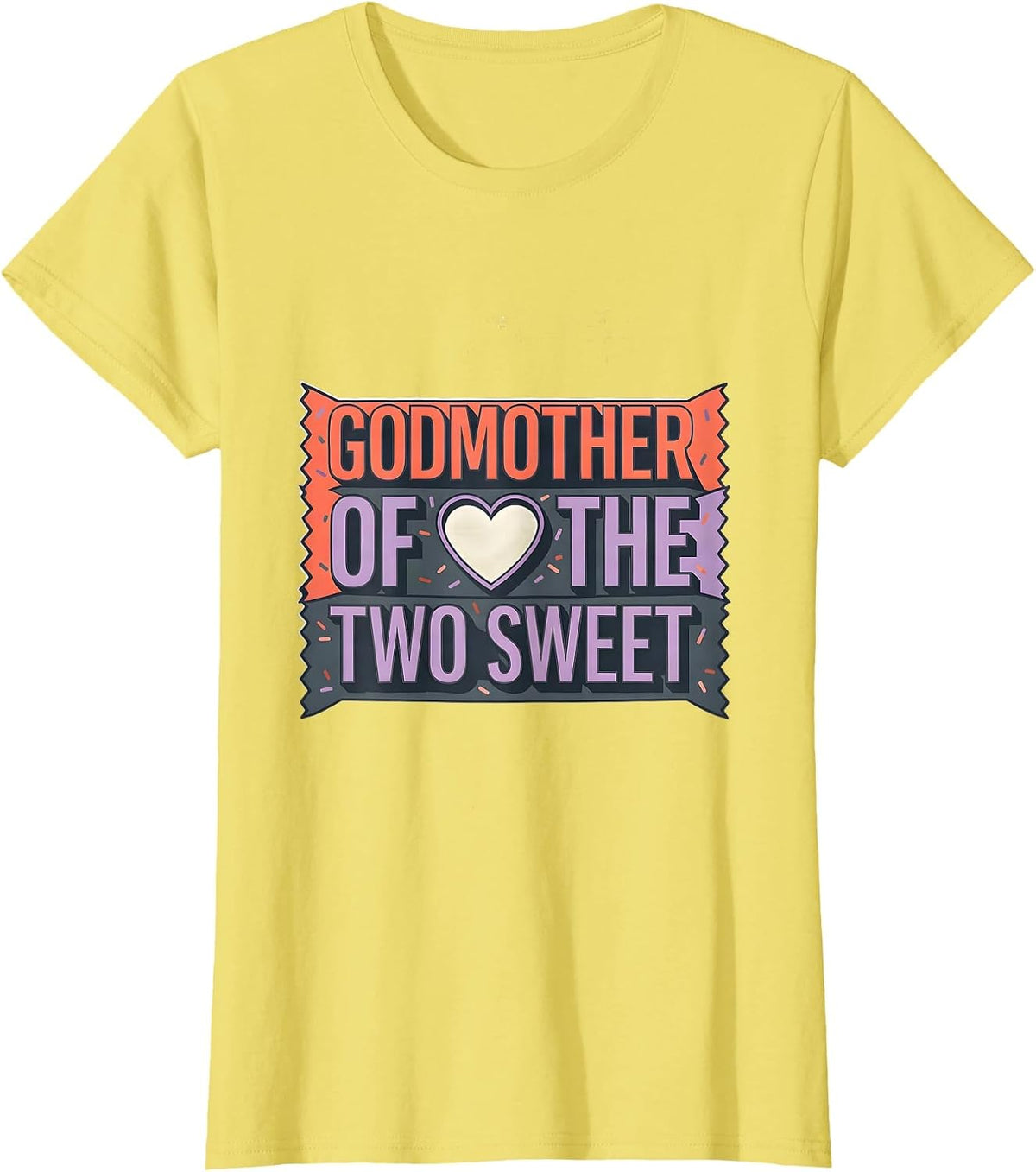 Godmother Of The Two Sweet First Birthday Matching Family T-Shirt - Lemon Yellow