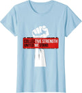 Women's Labor Day Collective Strength Union Banner Design T-Shirt - Baby Blue