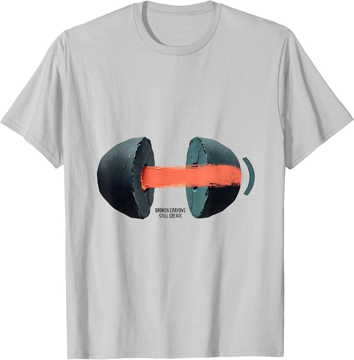 Men's Broken Crayons Still Create Mental Health Awareness Support T-Shirt - Silver Grey