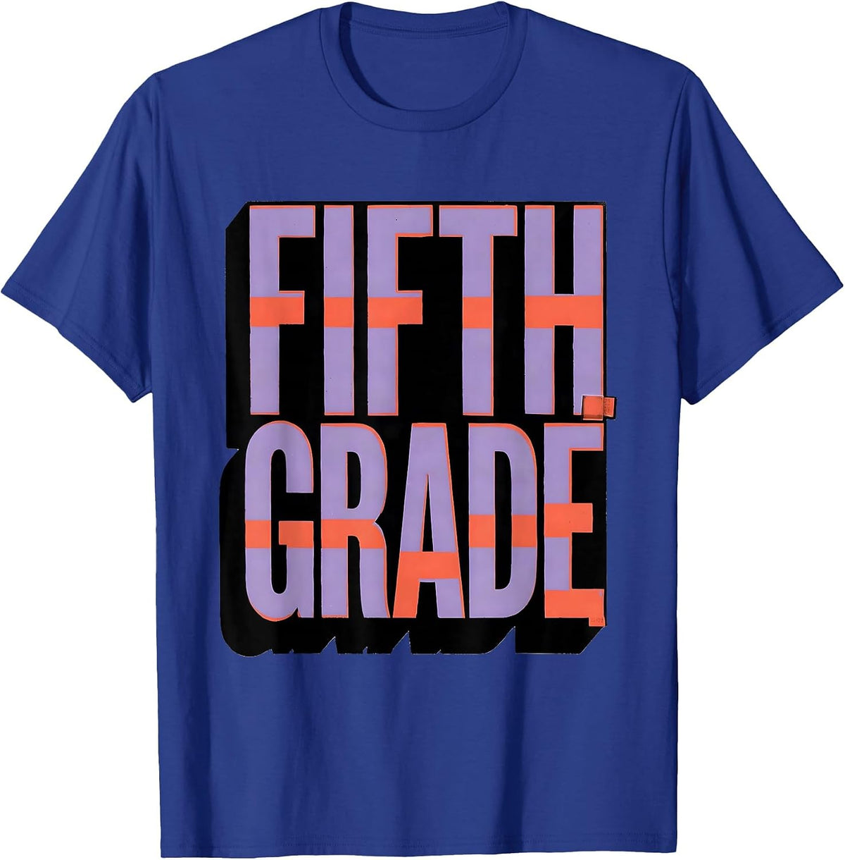 Men's Fifth Grade Teacher Blue Patchwork Back To School Girls T-Shirt - Royal Blue