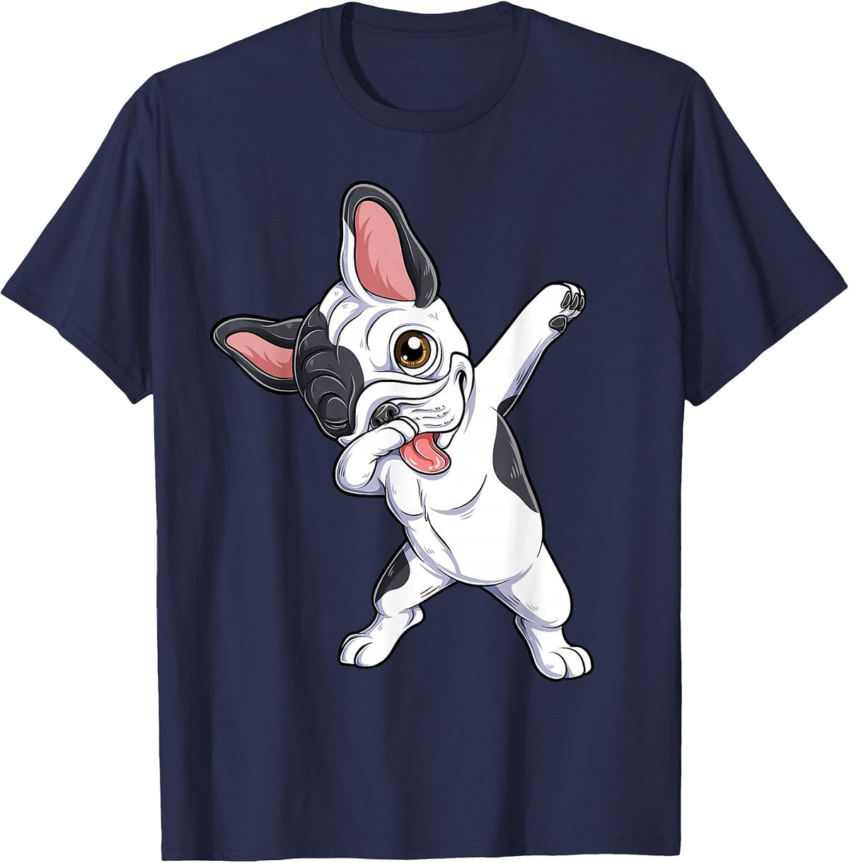 French Bulldog Dab Cool Frenchie Dog Dabbing Boys Girls Kids T-Shirt - Navy Blue