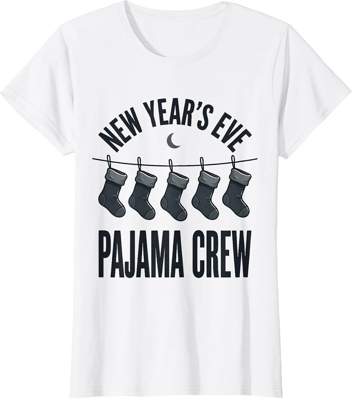 New Year's Eve Pajama Crew Funny Matching Group Party T-Shirt - White