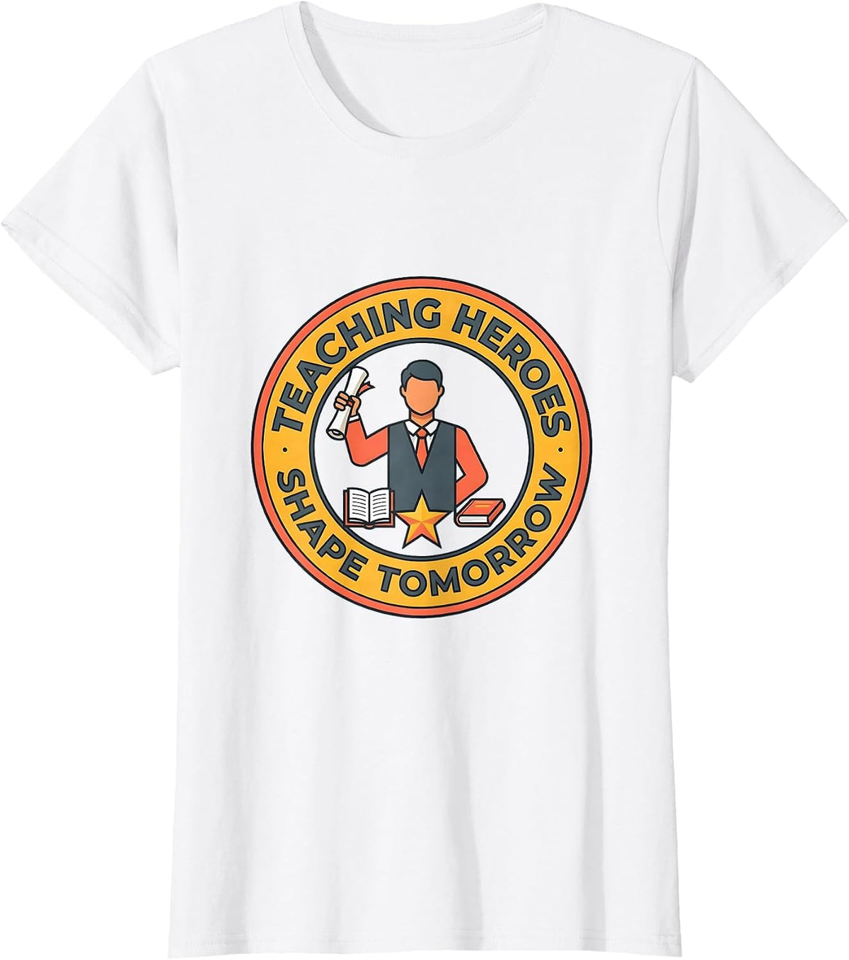 Women's Teaching Heroes Shape Tomorrow Labor Day Design T-Shirt - White