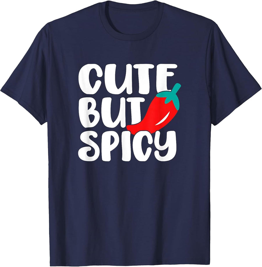 Cute But Spicy Toddler Funny Cinco De Mayo Fiesta Chili T-Shirt - Navy Blue