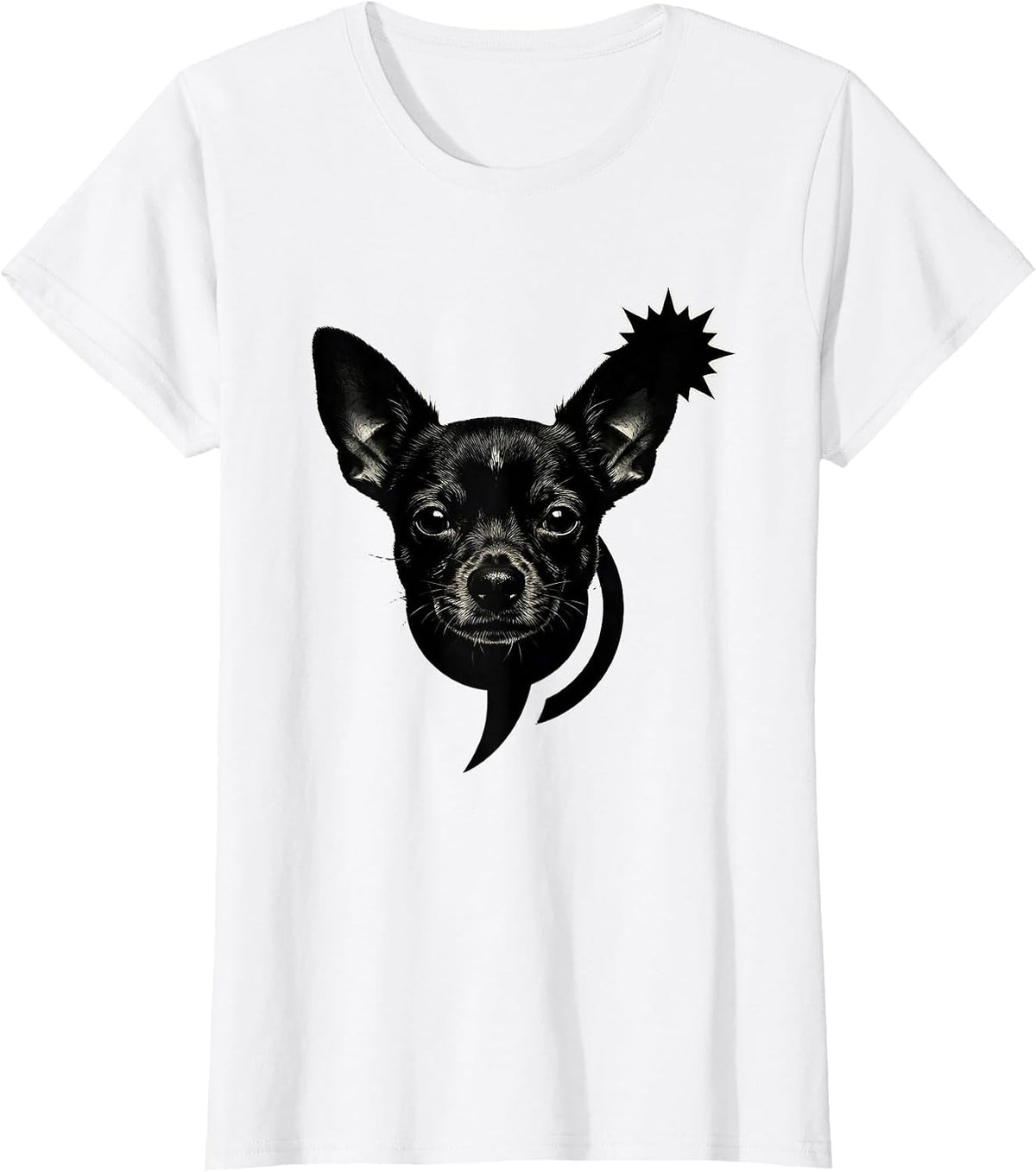 Women's Chihuahua Silhouette Dog Meme Humor Internet Joke T-Shirt - White