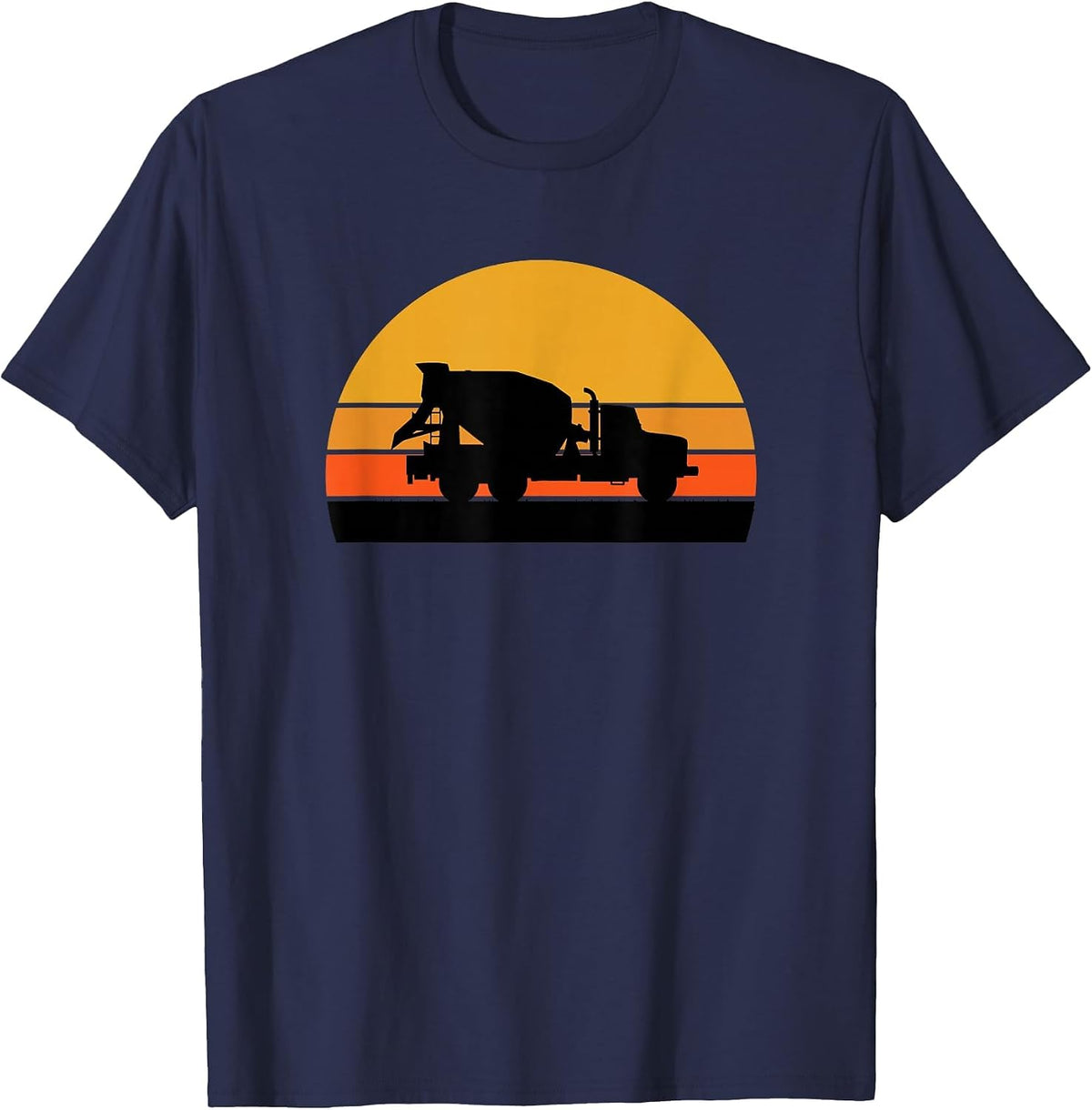 Cement Truck Driver Construction Vehicle Road Concrete T-Shirt - Navy Blue