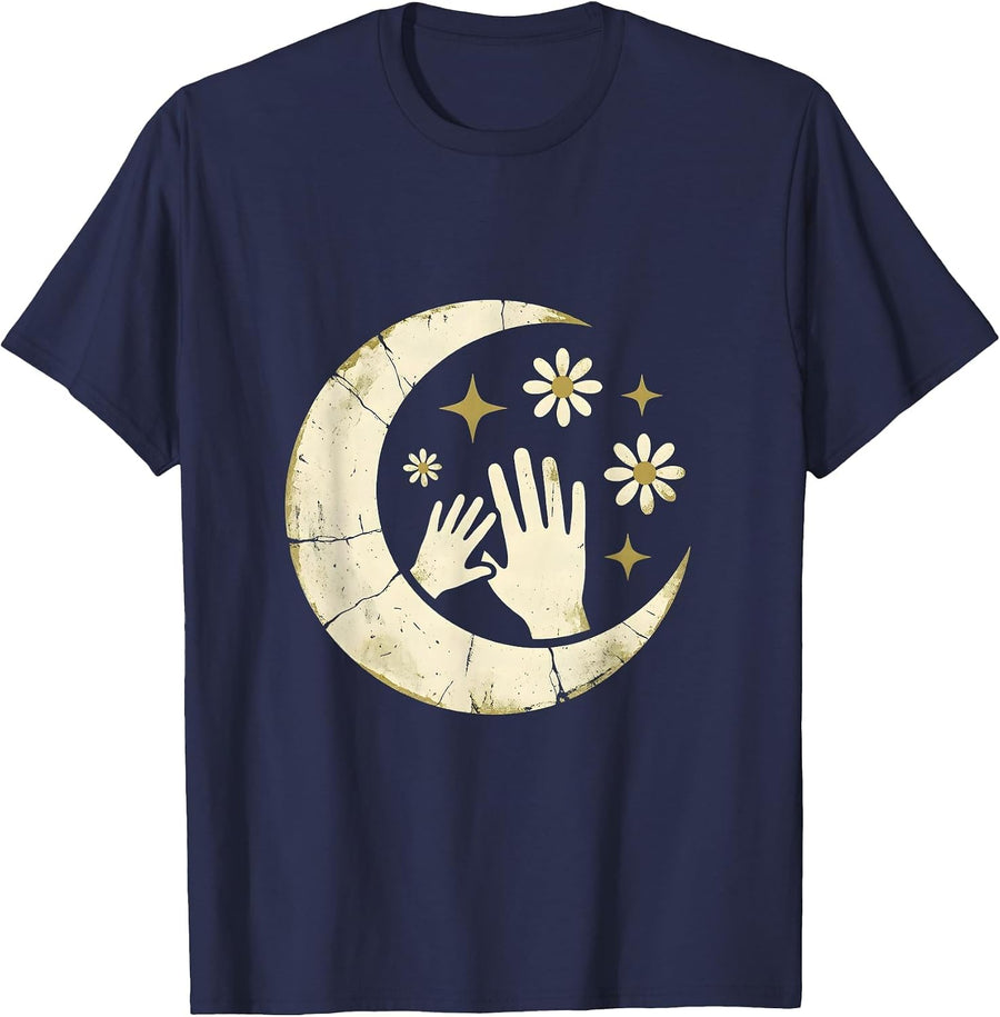 Paraprofessional Guiding Hand Drawing Illustration T-Shirt - Navy Blue