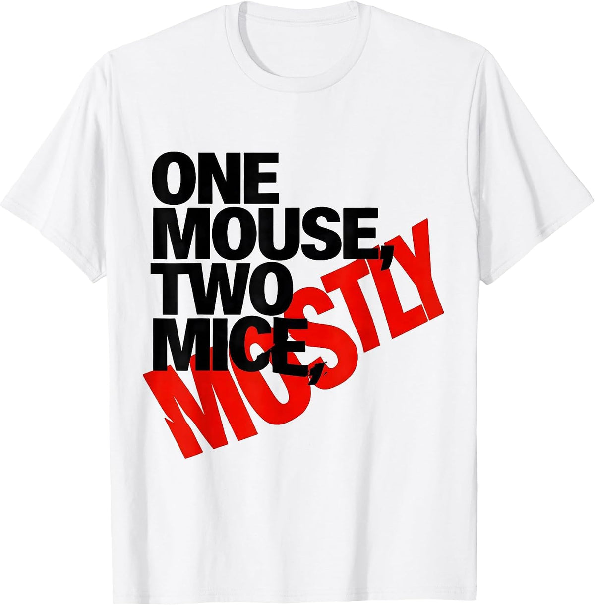 Men's One Mouse Two Mice Mostly Funny Grammar Teacher Humor T-Shirt - White