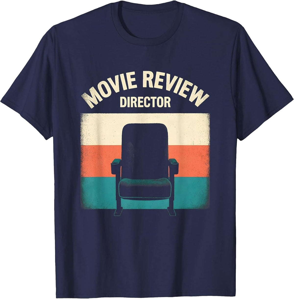 Men's Movie Review Director Retro Vintage Cinema Fan Film Critic T-Shirt - Navy Blue