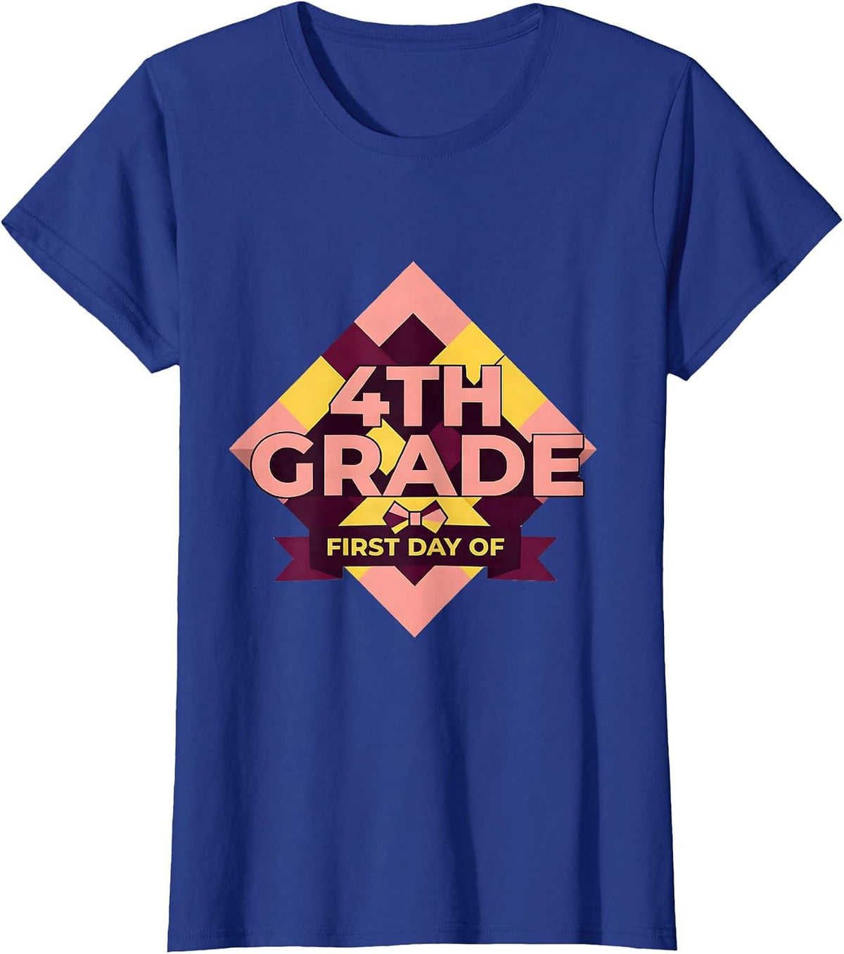 Women's First Day Of 4th Grade Coquette Bow Back To School Gift T-Shirt - Royal Blue