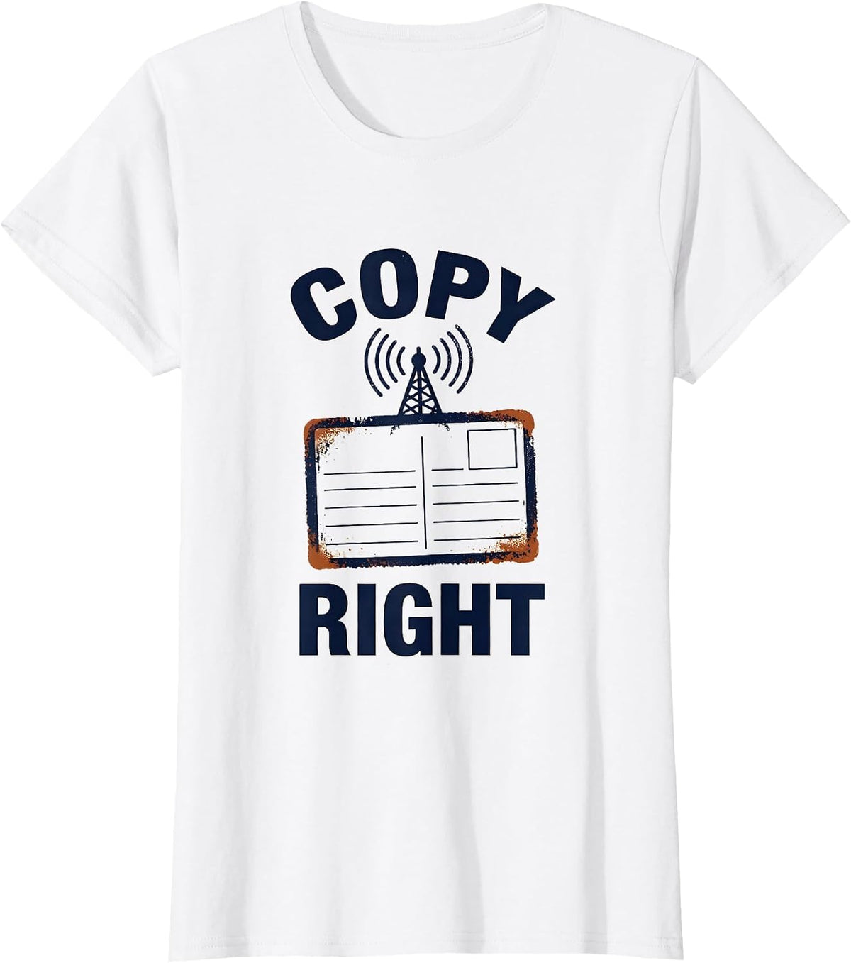 Women's Copy Right Funny Ham Radio Operator Hobbyist Humor T-Shirt - White