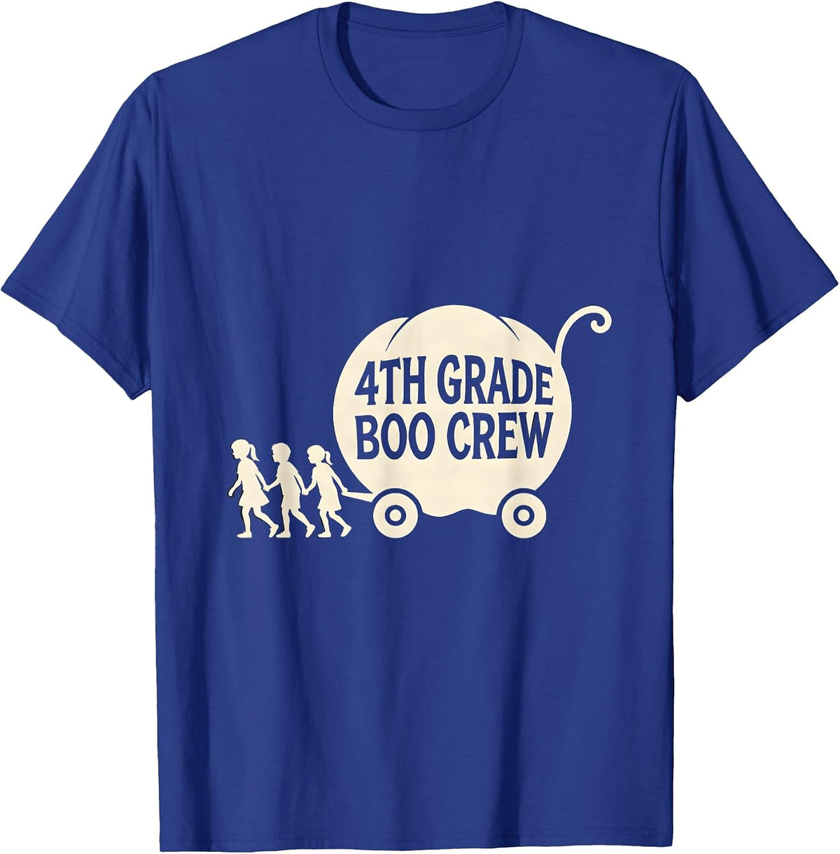Men's 4th Grade Boo Crew Funny Fourth Grade Teacher Halloween T-Shirt - Royal Blue