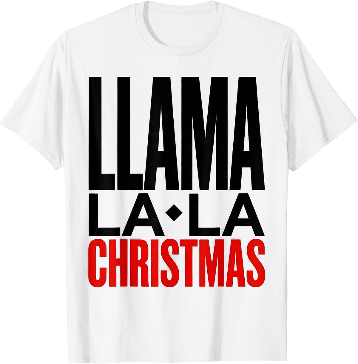 Men's Llama La La Christmas Funny Llama Lover Holiday Pajamas T-Shirt - White