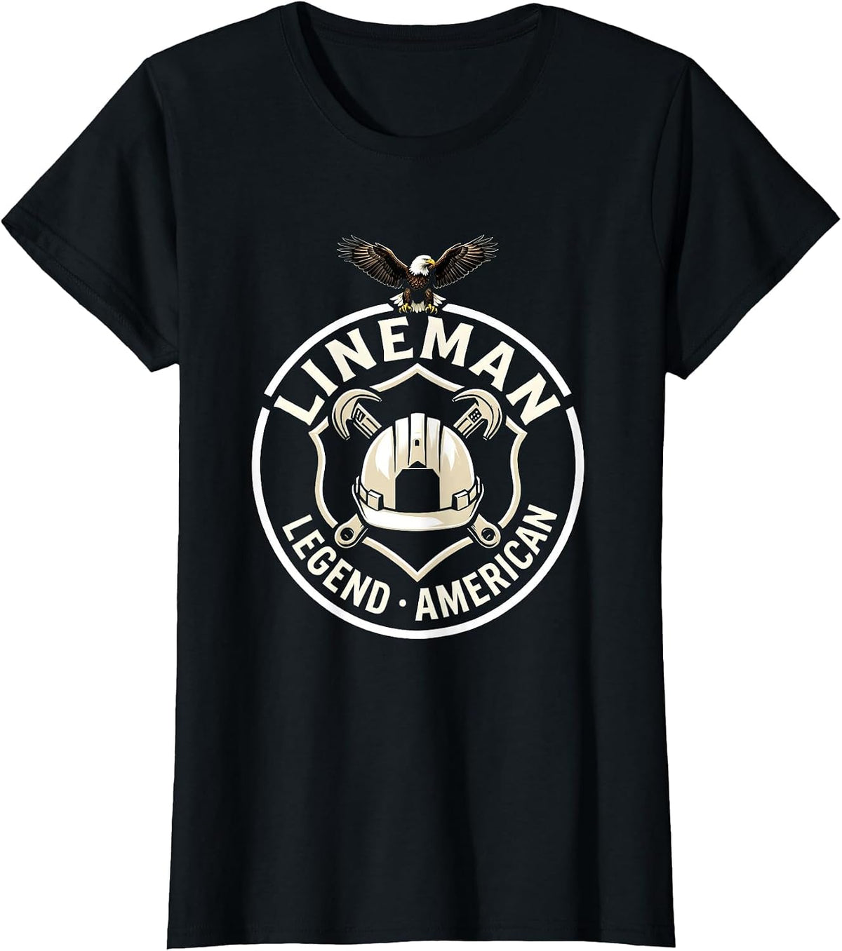 Lineman Legend American Patriotic Design T-Shirt - Black