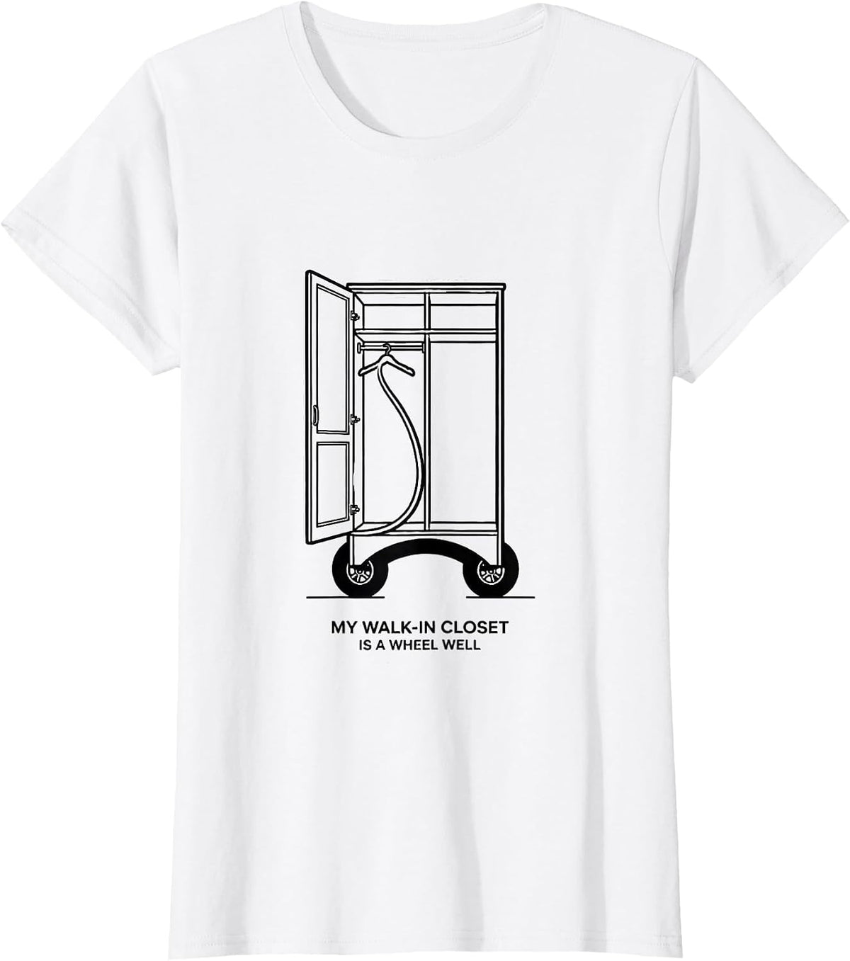 My Walk-In Closet Is A Wheel Well Retro Van Life Nomad Gift T-Shirt - White