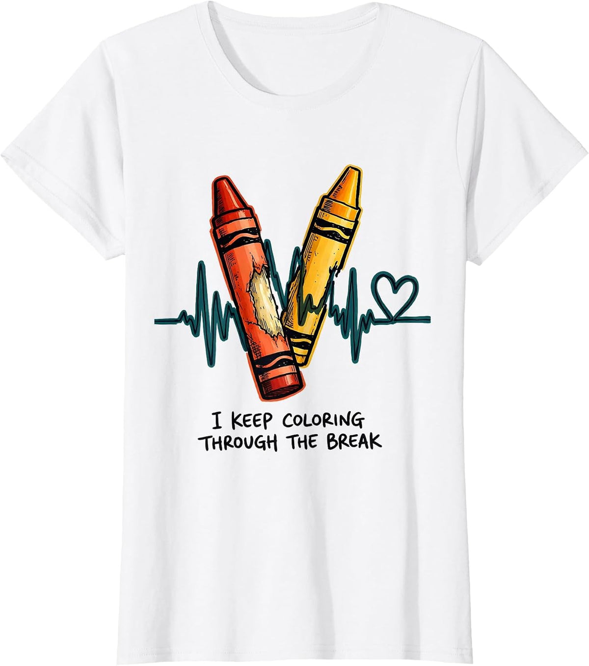 I Keep Coloring Through The Break Mental Health Awareness T-Shirt - White