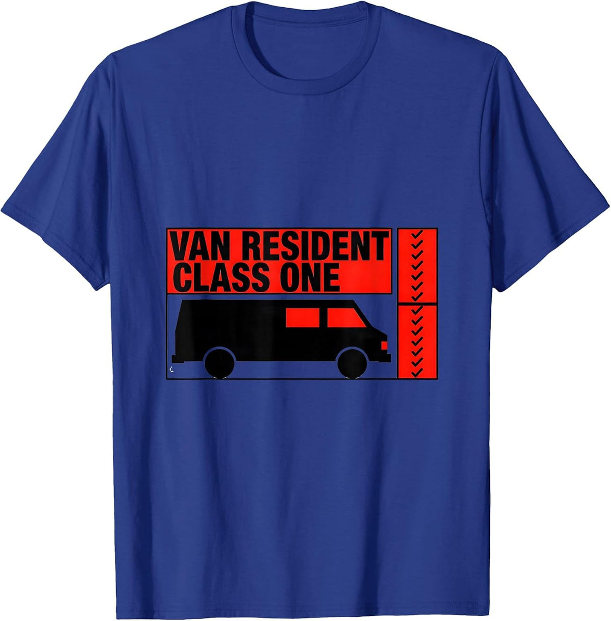 Men's Van Resident, Class One Geometric Van Life Nomad Road-Trip T-Shirt - Royal Blue
