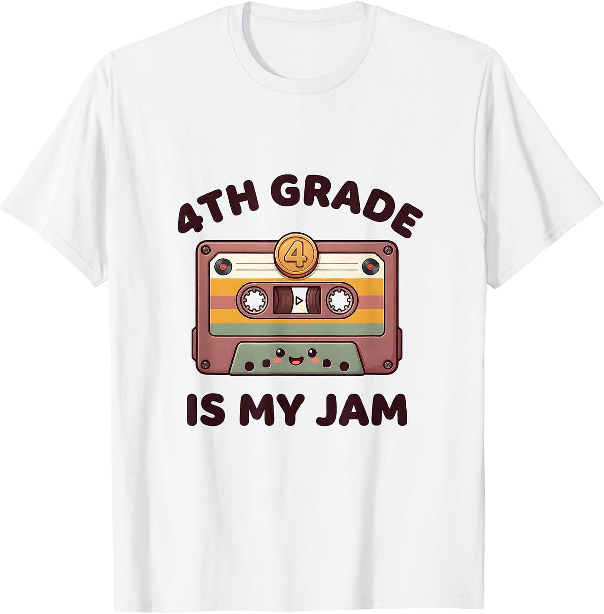 Men's 4th Grade Is My Jam Cute Kawaii Back To School Teacher T-Shirt - White