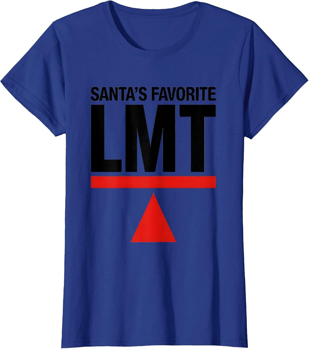 Women's Santa's Favorite LMT Funny Physical Therapy Christmas T-Shirt - Royal Blue