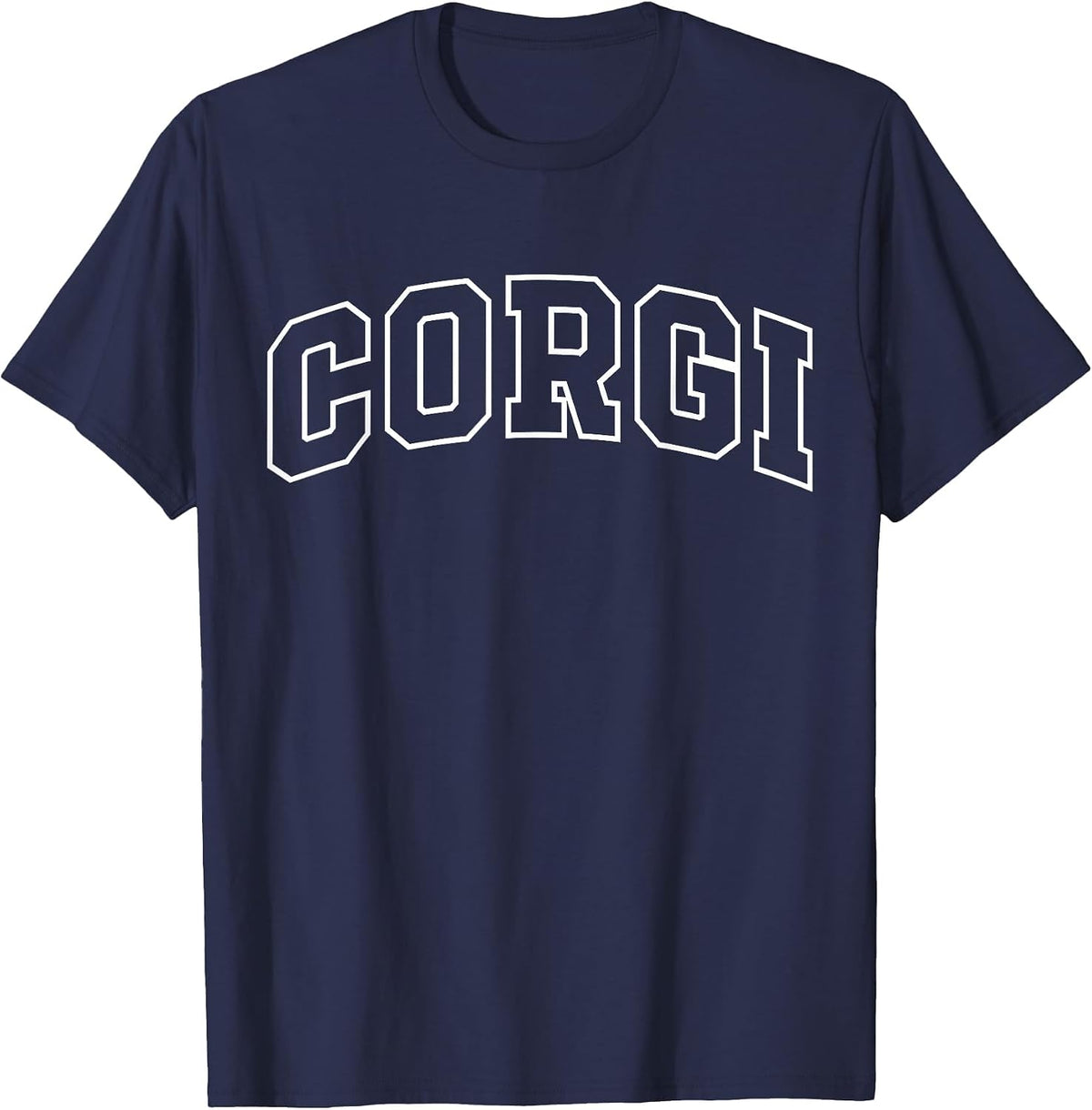 Corgi Funny Athletic Lettering Pet Owner Dog Lover T-Shirt - Navy Blue