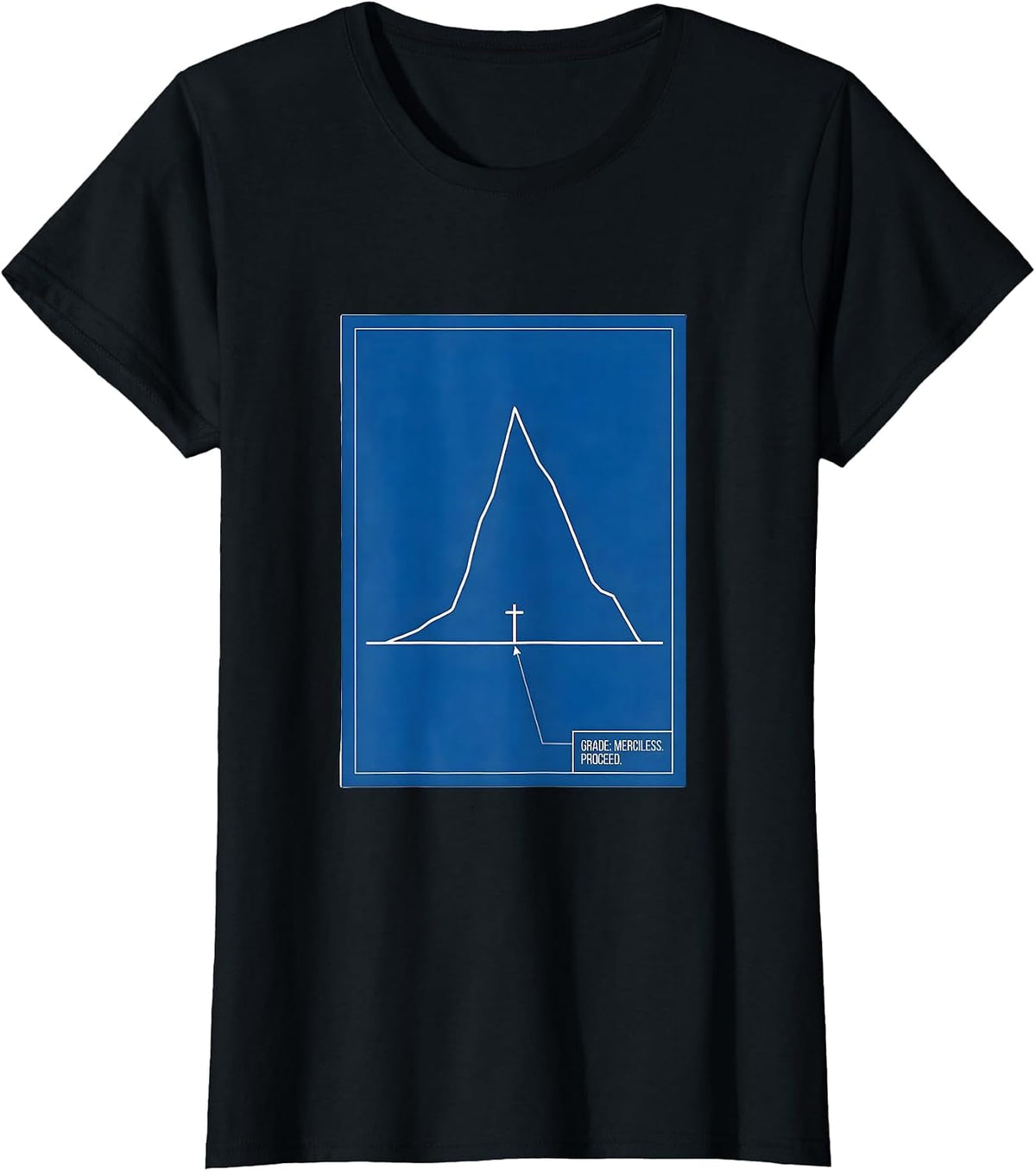 Women's Grade: Merciless. Proceed Cross Country Running Team Gift T-Shirt - Black